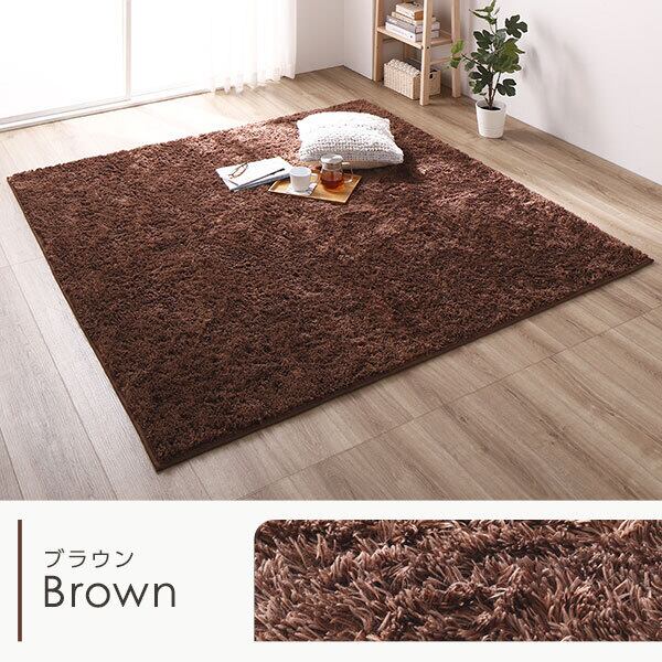 ラグマット 絨毯 約190×280cm ネイビー ふっくら厚み10mm はっ水