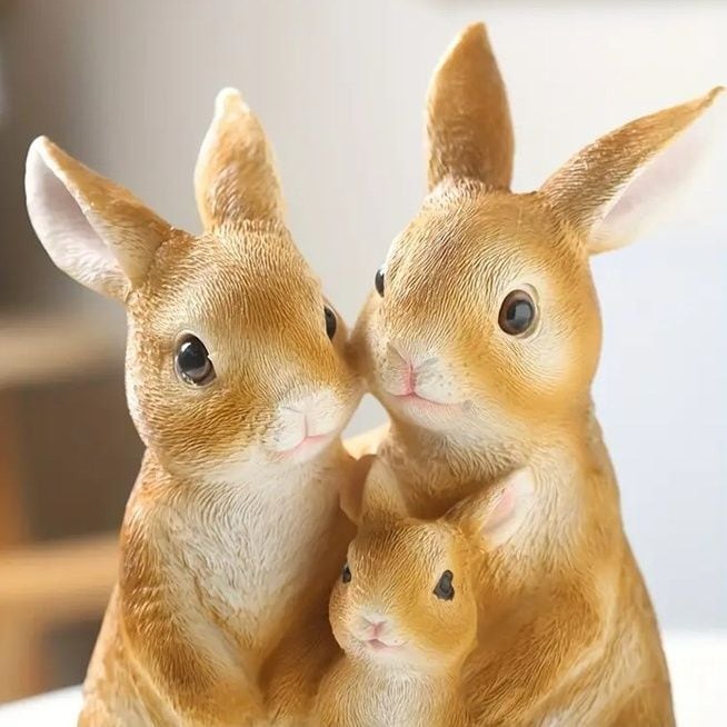 置物 オブジェ うさぎ ラビット かわいい ほっこり 幸せな家族