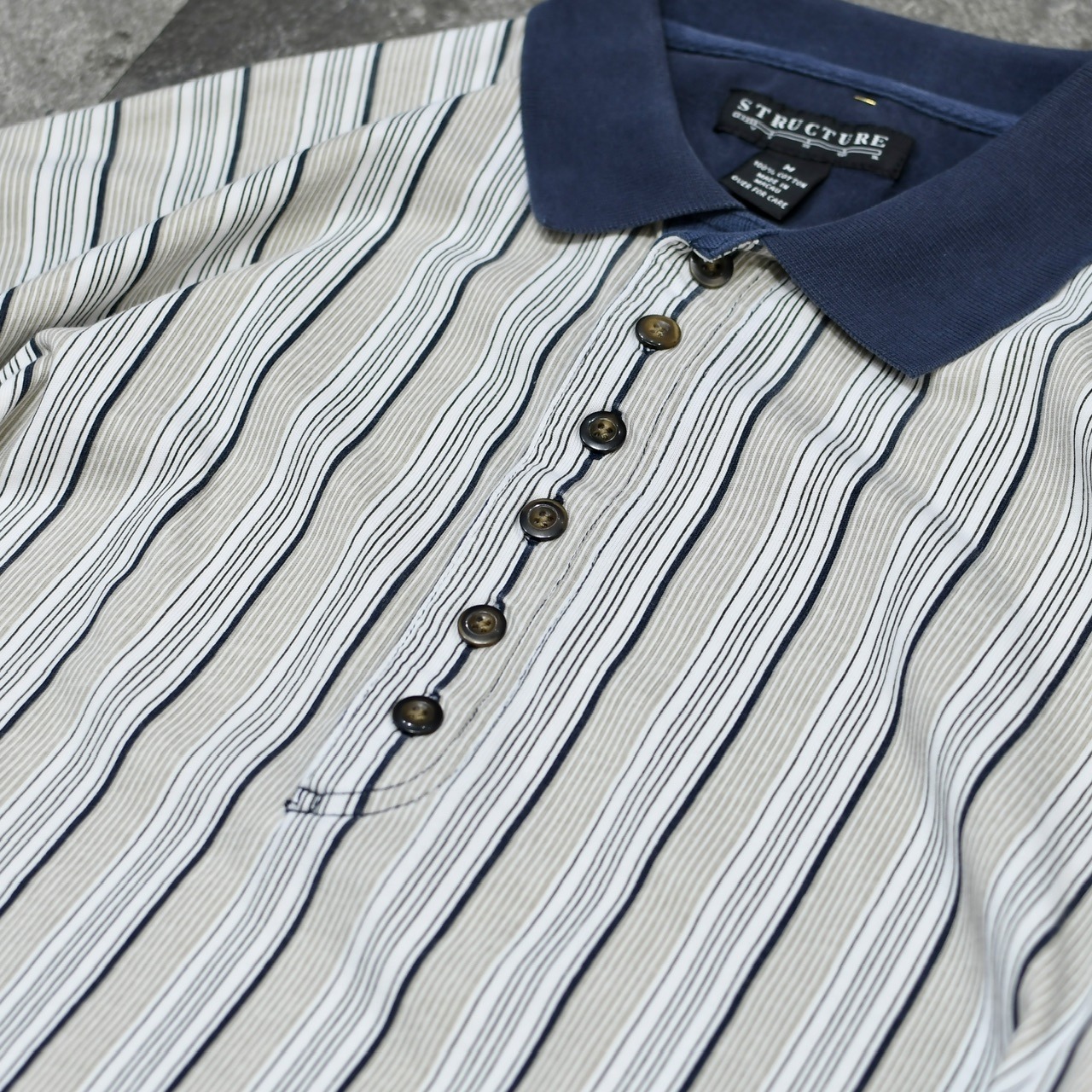 STRUCTURE multi stripe polo shirt