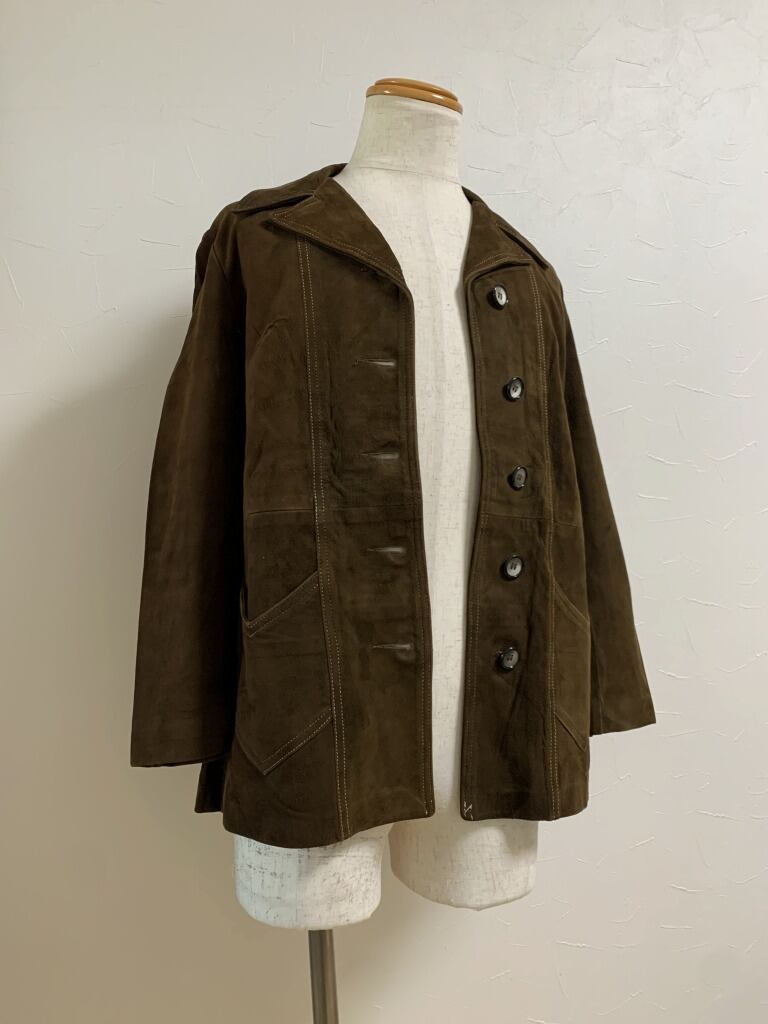 1960's Stitched Design Nubuck Leather Jacket