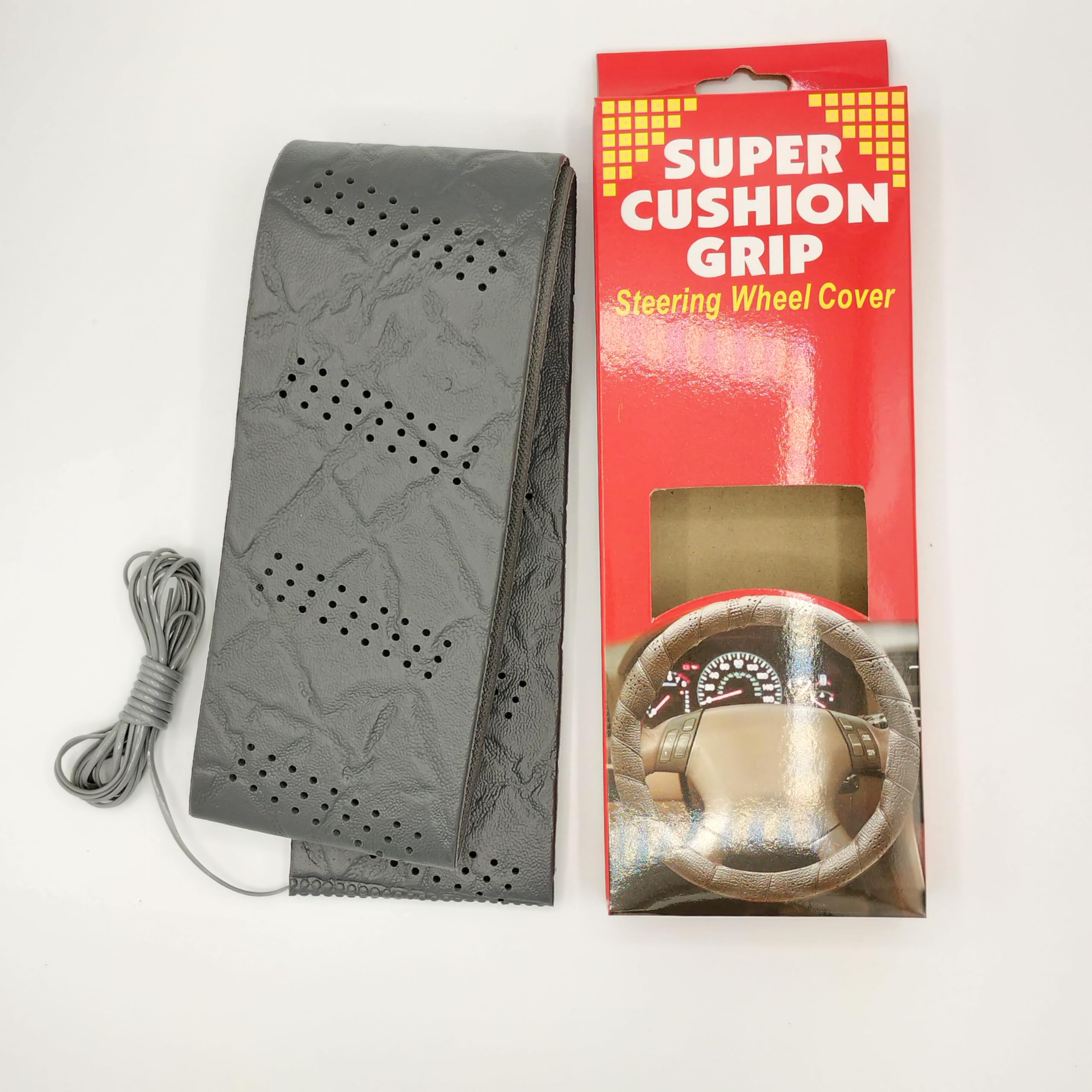 【新着特価】SUPER CUSHION GRIP ハンドルカバー GarageSS スポーツグリップ 巻き付けタイプ 裁縫不要 ステアリングホイールカバー パワーグリップ USDM ムーンアイズ (ダークグレー)