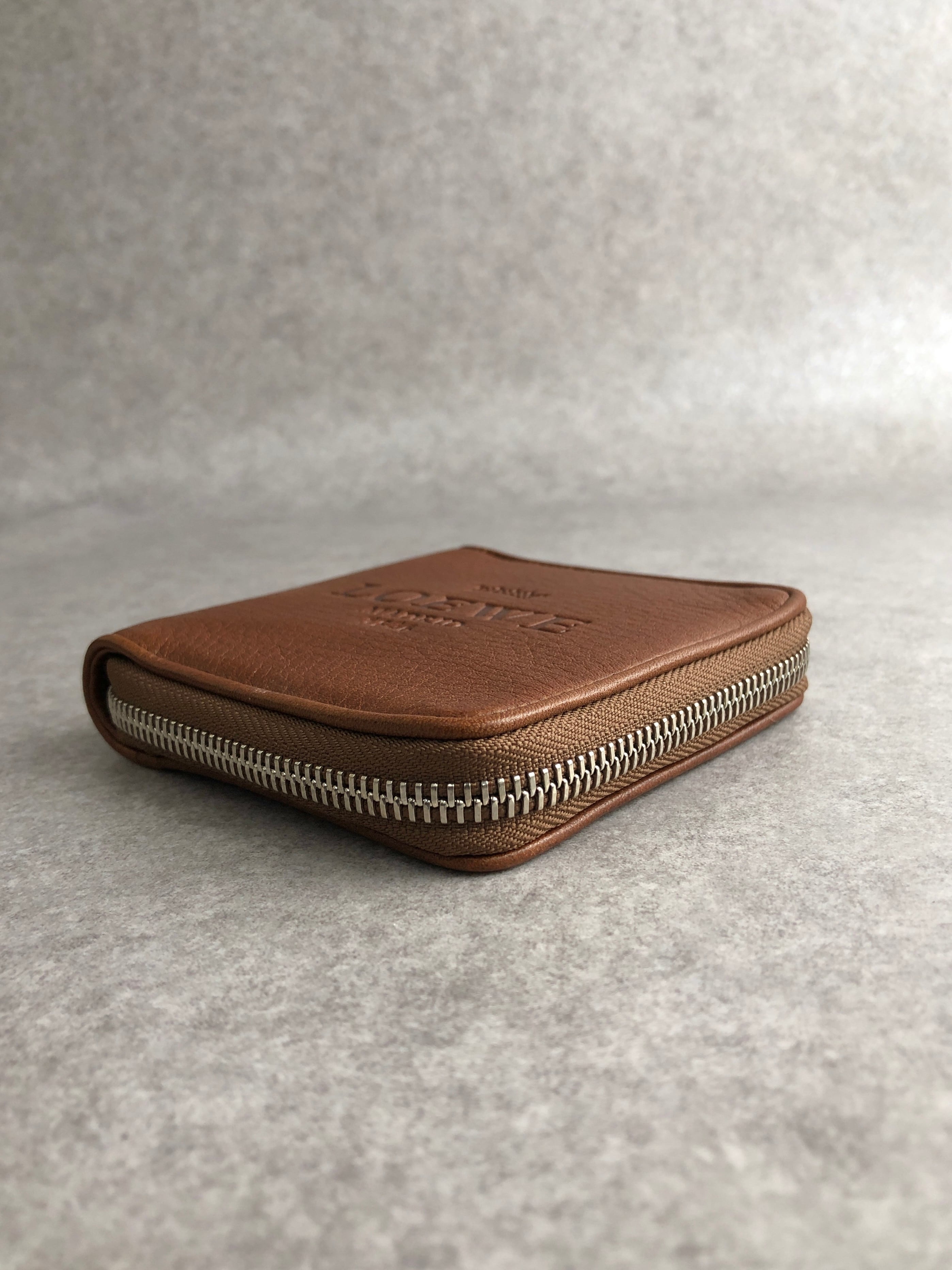 LOEWE ロエベ 財布 ブラウン ロゴ レザー 2つ折り vintage