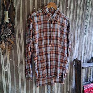 フランス規格 チェックグランパシャツ used [411036]