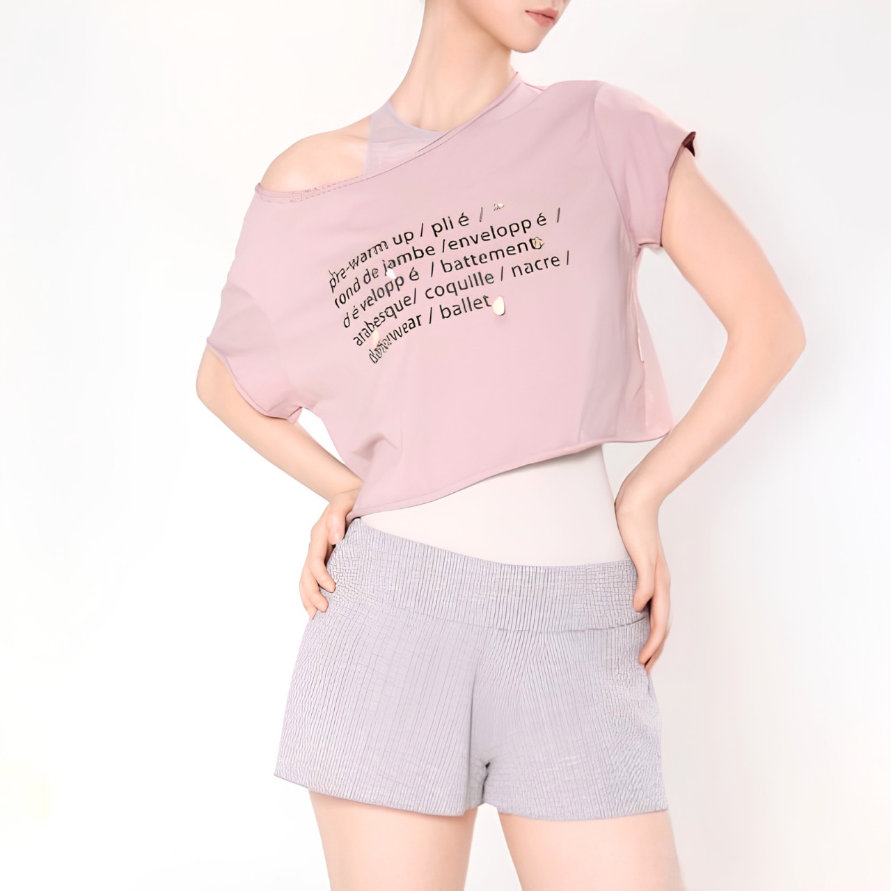 バレエワード クロップドTシャツ 2色展開 L1507