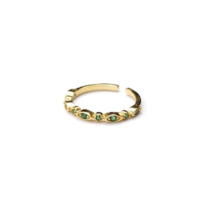 S925 GREEN ZIRCONIA DECO RING 01