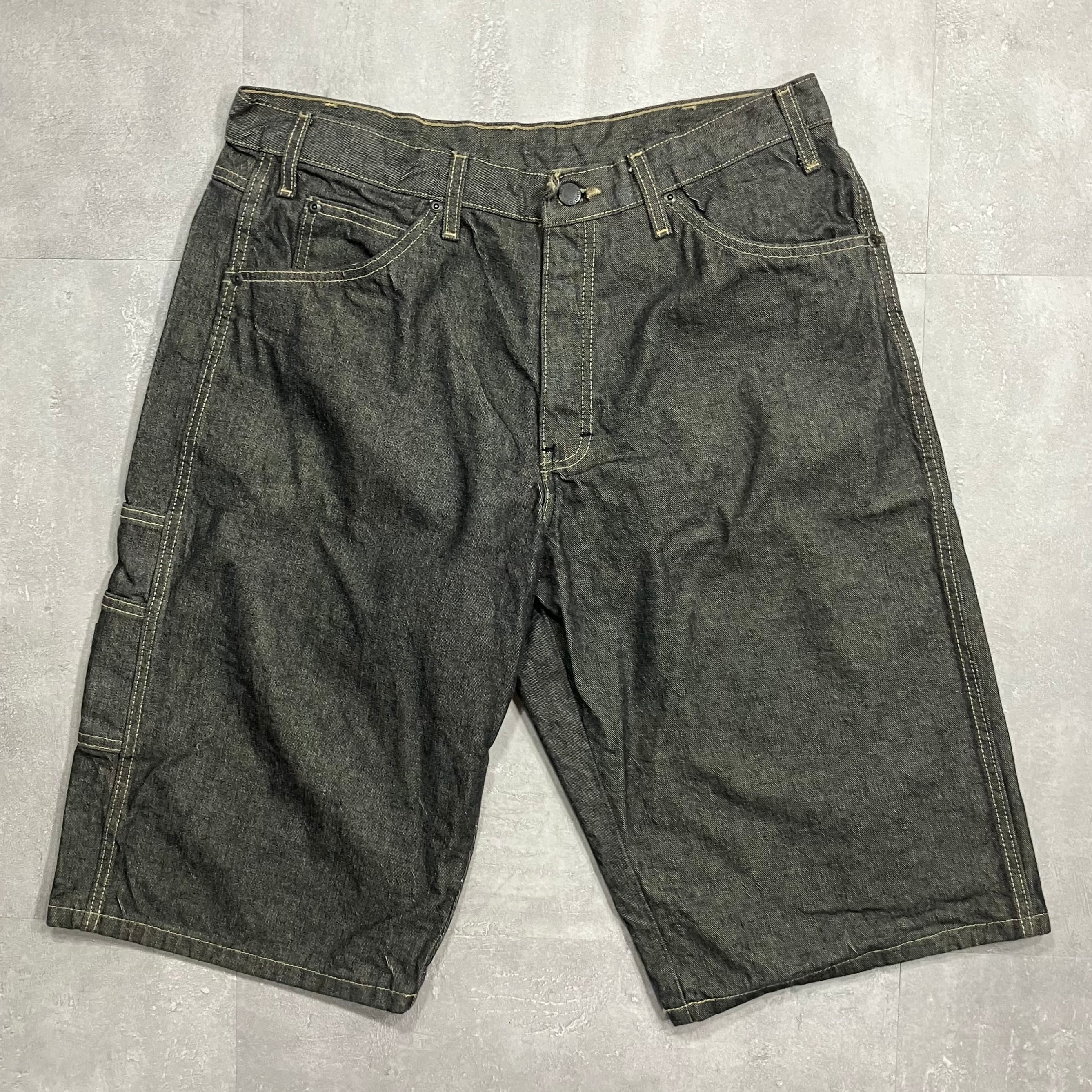 《実寸w33》Dickies ディッキーズ ハーフパンツ ブラックデニム No.3832