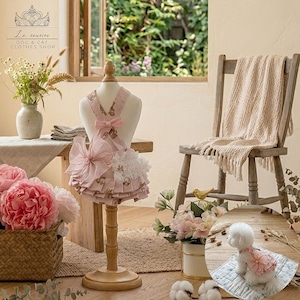 予約【№B07818】ベア柄　ティアードプリーツ　スリングスカート