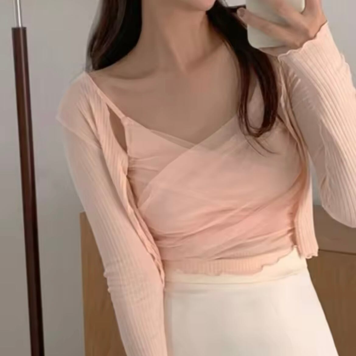 シフォンキャミソール&カーディガンセット