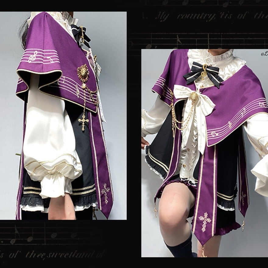 予約早割】王子系 ロリィタ 聖歌隊 風 セットアップ 音楽 モチーフ