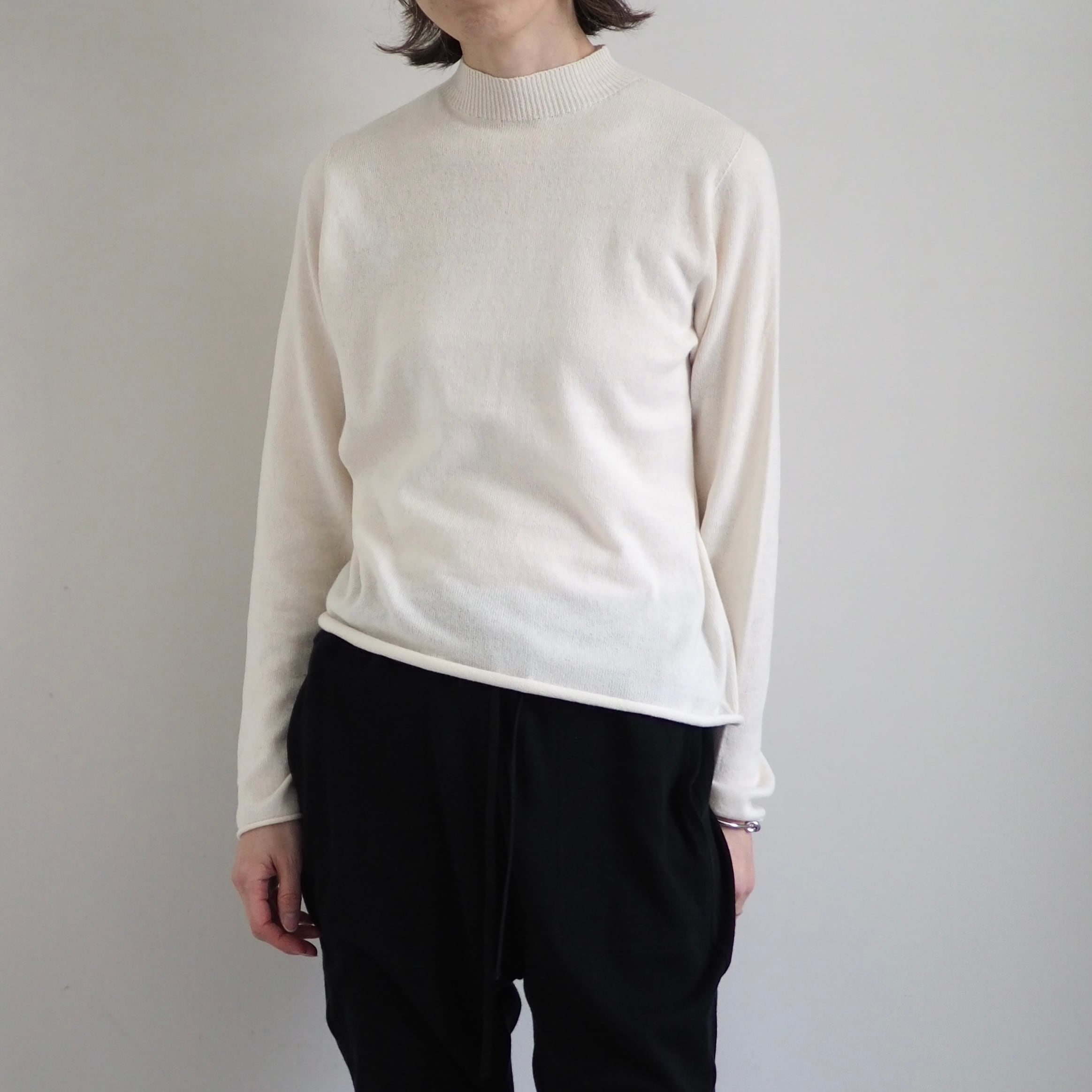 1dozen|コットンシルクシフォンハーフネックニット(3colors)