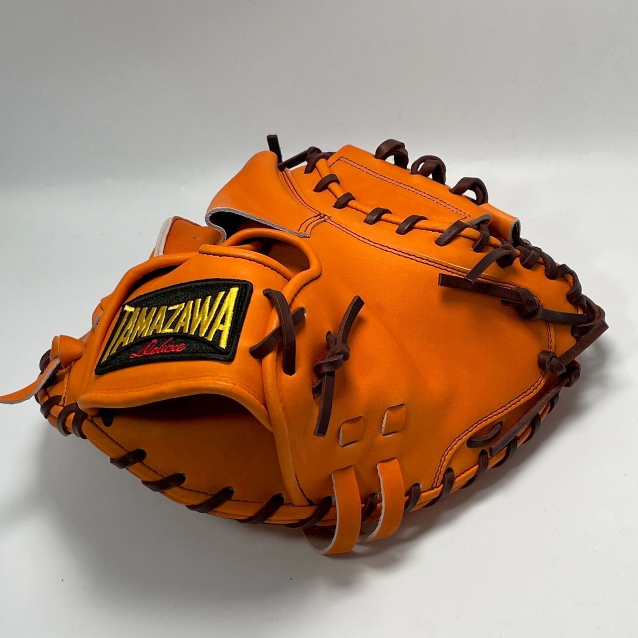 【硬式】玉澤 キャッチャーミット DELUXE TKC-HA2DX型 ウインドバックⅢ(本体:オレンジ 紐:ブラウン)タマザワ_06