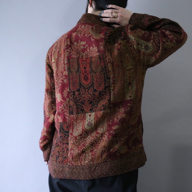 multi switching fabric pattern gobelin china shirt jacket