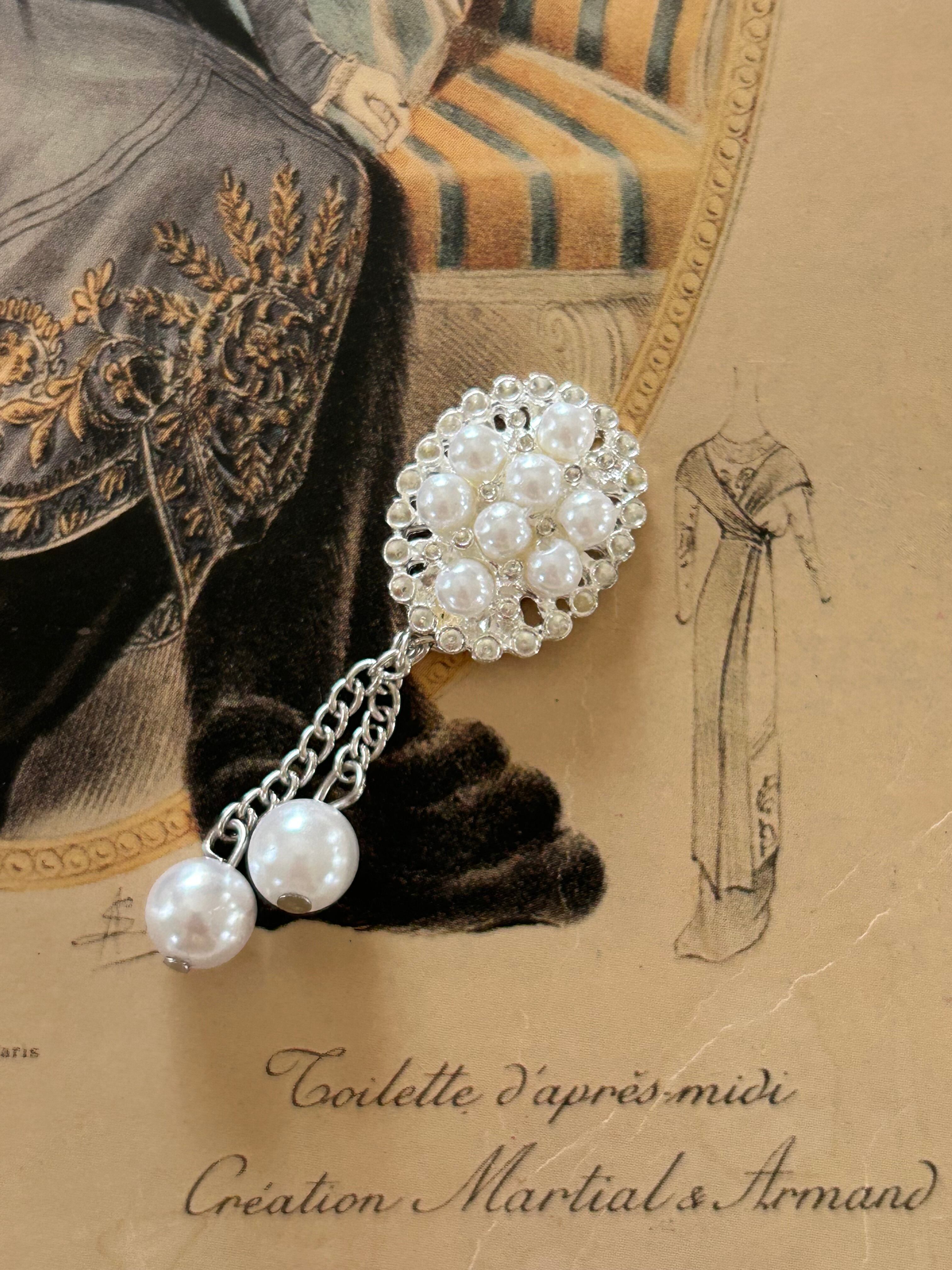 輸入デザインパーツ フレーム付パール調ビーズのデコレーションパーツ 53mm カメオ風パーツ パール調ビーズ デコレーション材 カルトナージュ アクセサリーパーツ