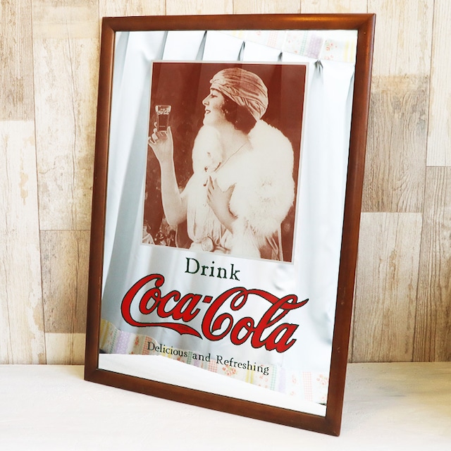 【R-375】ヴィンテージパブミラー Coca cola 1920 Party Girl