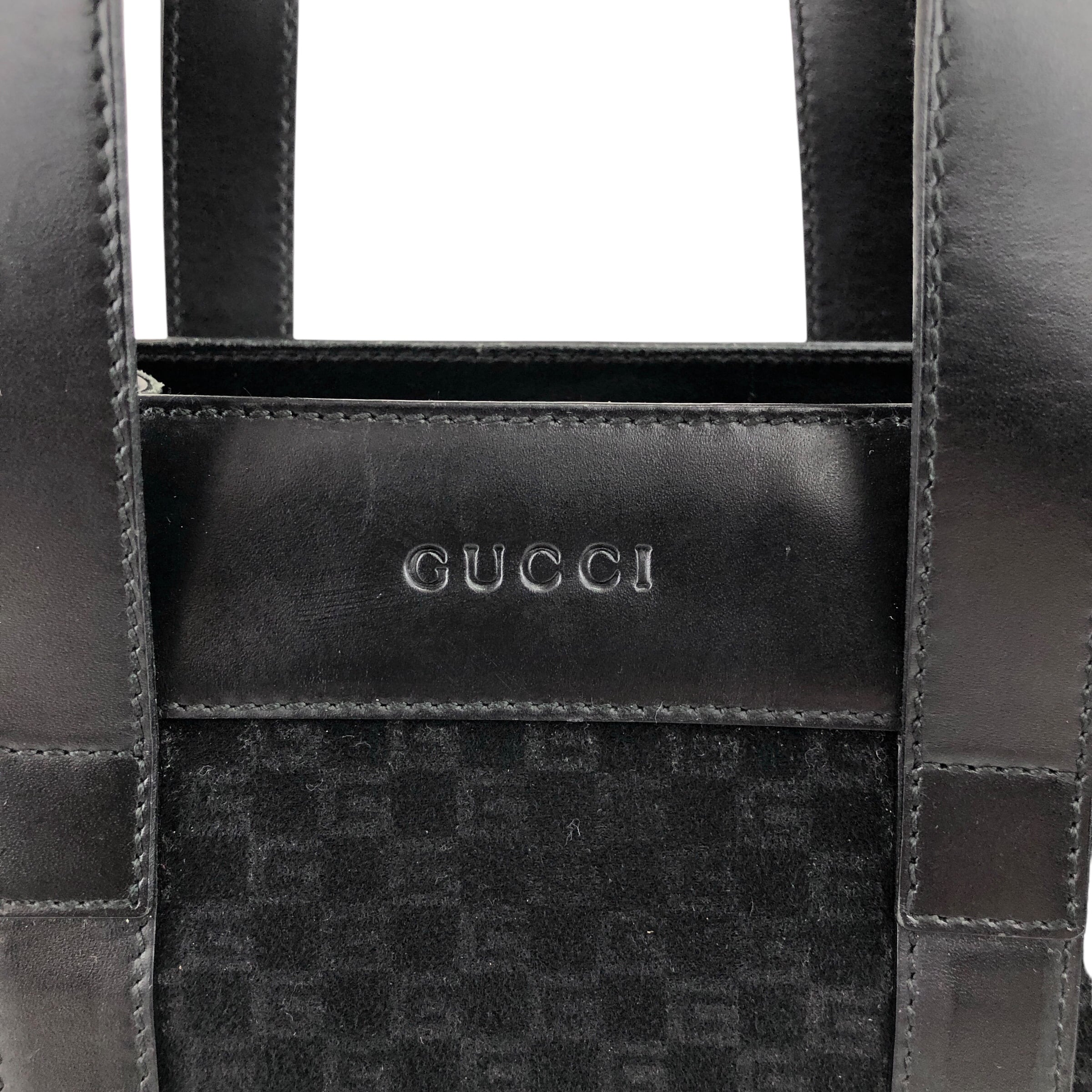GUCCI グッチ ハンドバッグ ブラック ロゴ ウール ミニバッグ vintage