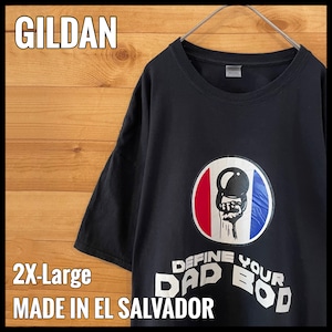 【GILDAN】DAD BOD プリント イラスト 半袖 Tシャツ 2XL オーバーサイズ US古着 アメリカ古着