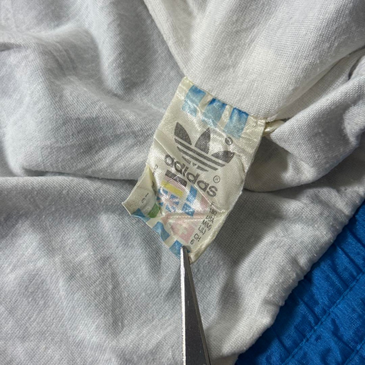 90s Adidas Nylon Track Jacket blue white 古着 - 12