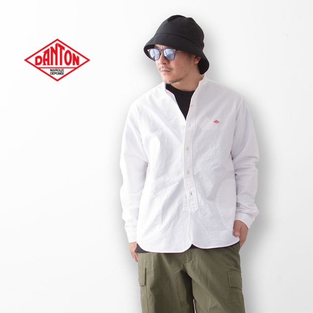 DANTON [ダントン] M OXFORD BAND COLLAR SHIRT PLAIN [DT-B0280SOX] オクスフォードバンドカラーシャツプレーン・長袖シャツ・バンドカラーシャツ・コットンシャツ・MEN'S [2024SS]