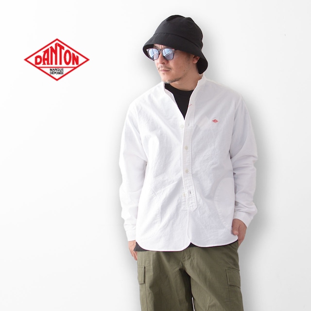 DANTON [ダントン] M OXFORD BAND COLLAR SHIRT PLAIN [DT-B0280SOX] オクスフォードバンドカラーシャツプレーン・長袖シャツ・バンドカラーシャツ・コットンシャツ・MEN'S [2024SS]