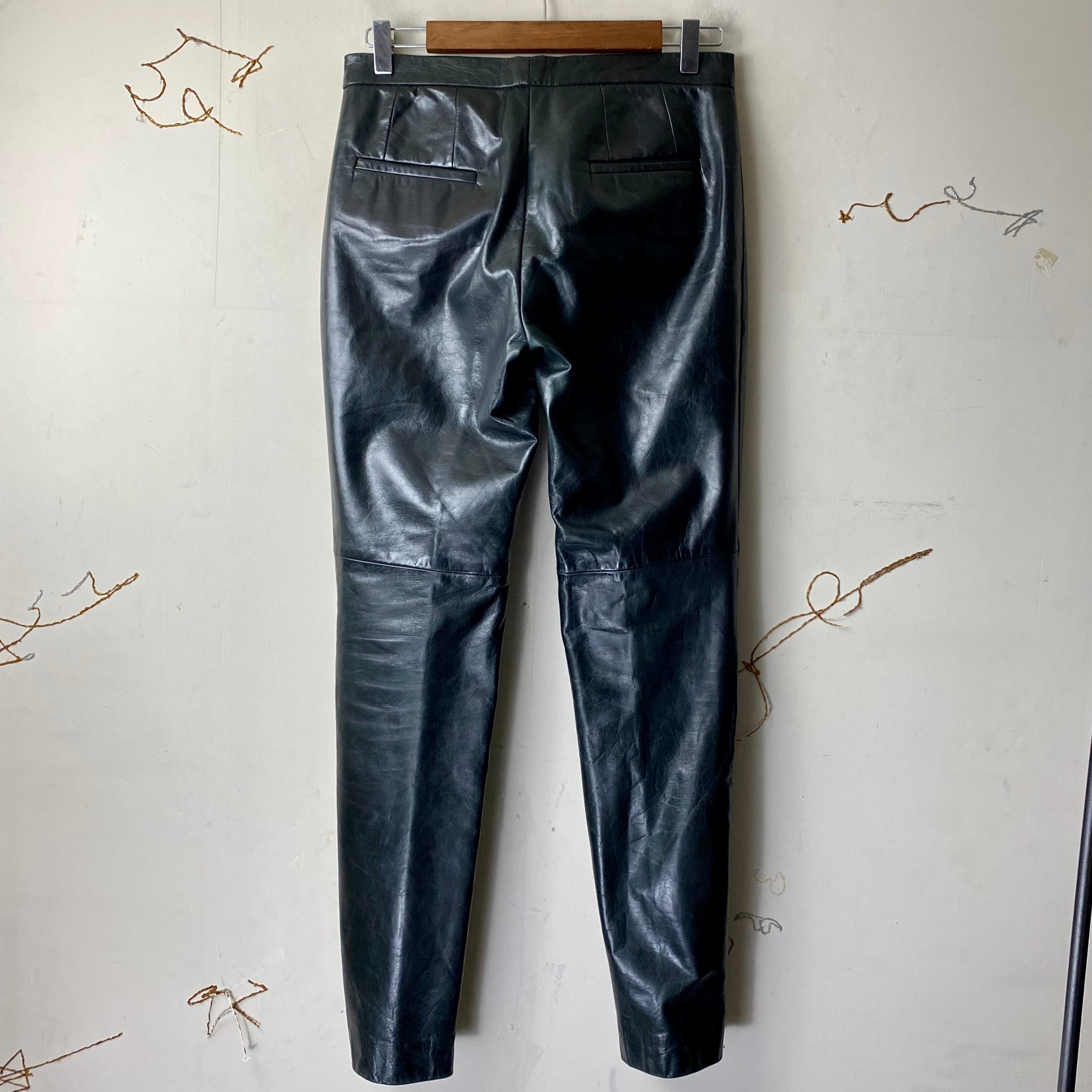 COSTUME NATIONAL HOMME black leather pants | NOIR ONLINE