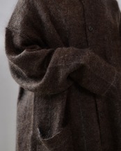 MAYKAM - MOHAIR STAND COLLAR JACKET :BROWN|キッドモヘア/二重袋編みスタンドカラー
