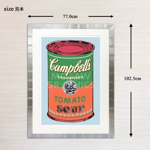 アンディ・ウォーホル「キャンベル・スープ(トマト/グリーン&レッド)1965」展示用フック付大型サイズジークレ ポップアート 絵画