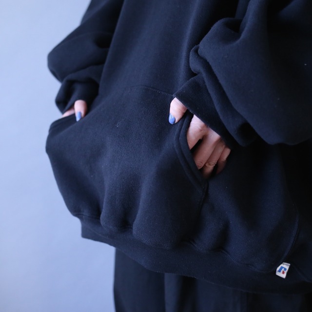 "RUSSELL ATHLETIC" XXXXL super over silhouette black sweat parka