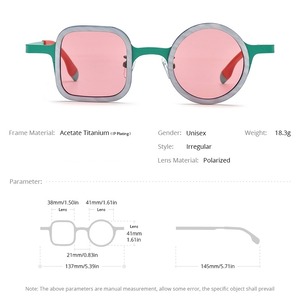 Titanium Acetate Asymmetrical Sunglasses -round & square- / チタン アセテート アシンメトリー サングラス -ラウンド&スクエア-