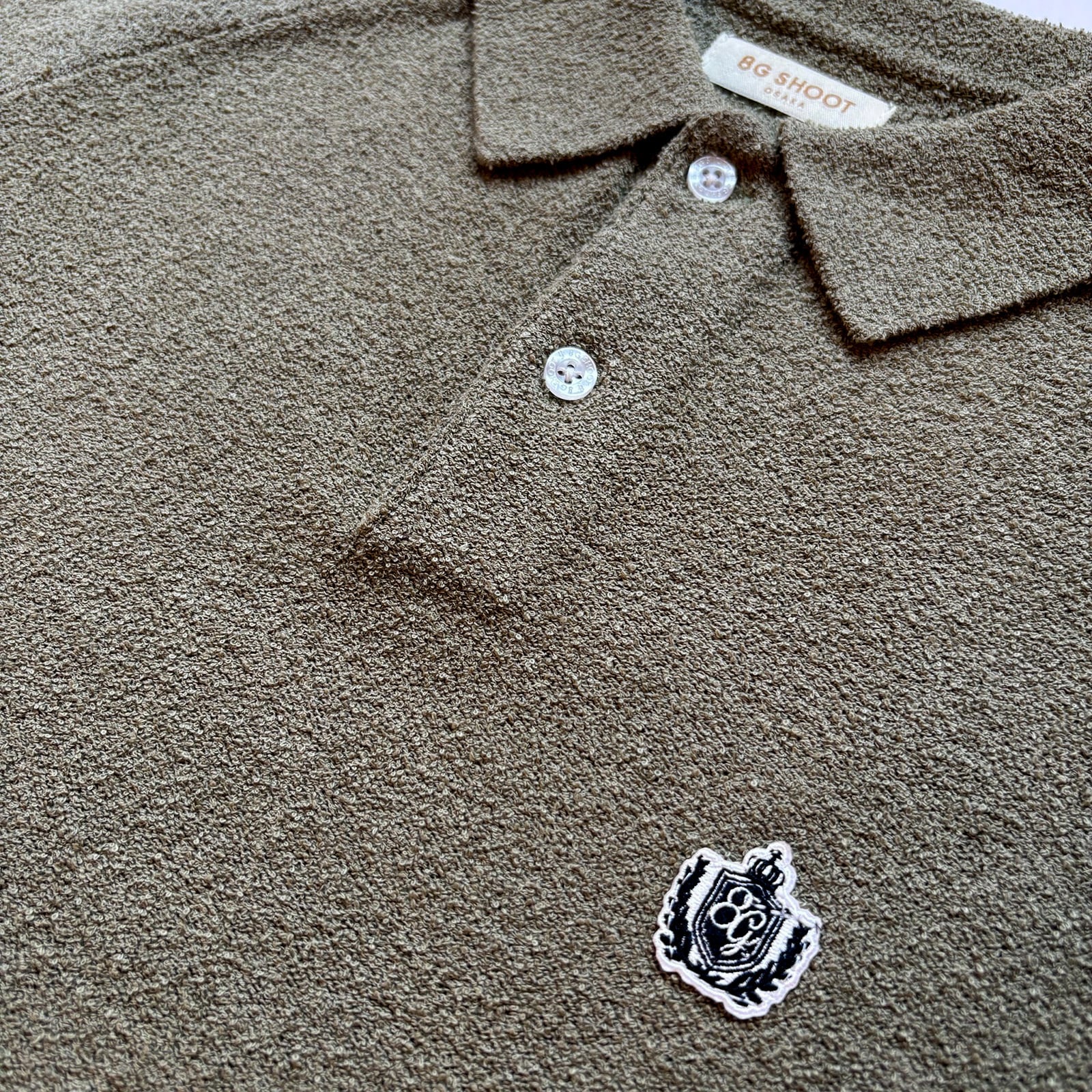 SUPER SOFT PILE KNIT POLO SHIRT -LIGHT KHAKI- | 8G SHOOT WEBSTORE
