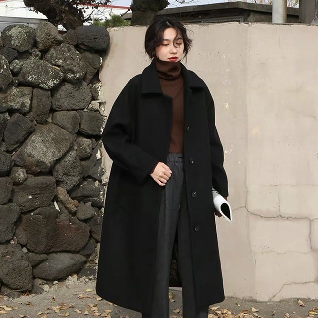 アウター レディース 送料無料 2色展開 ステンカラーコート コート スリット ロング丈 マキシ丈 長袖 前開き  襟付き シングルブレスト  Iライン オーバーシルエット ビッグシルエット オーバーサイズ 大きめ ゆったり ゆる かわいい 大人可愛い きれいめ 大人女子 カジュアル フェミニン お洒落 おしゃれ レトロ こなれ感 抜け感 ガーリー キュート ラブリー シック モダン ラフ あったか 暖か 春服 秋服 冬服 10代 20代 30代 おでかけ デート 普段使い デイリー