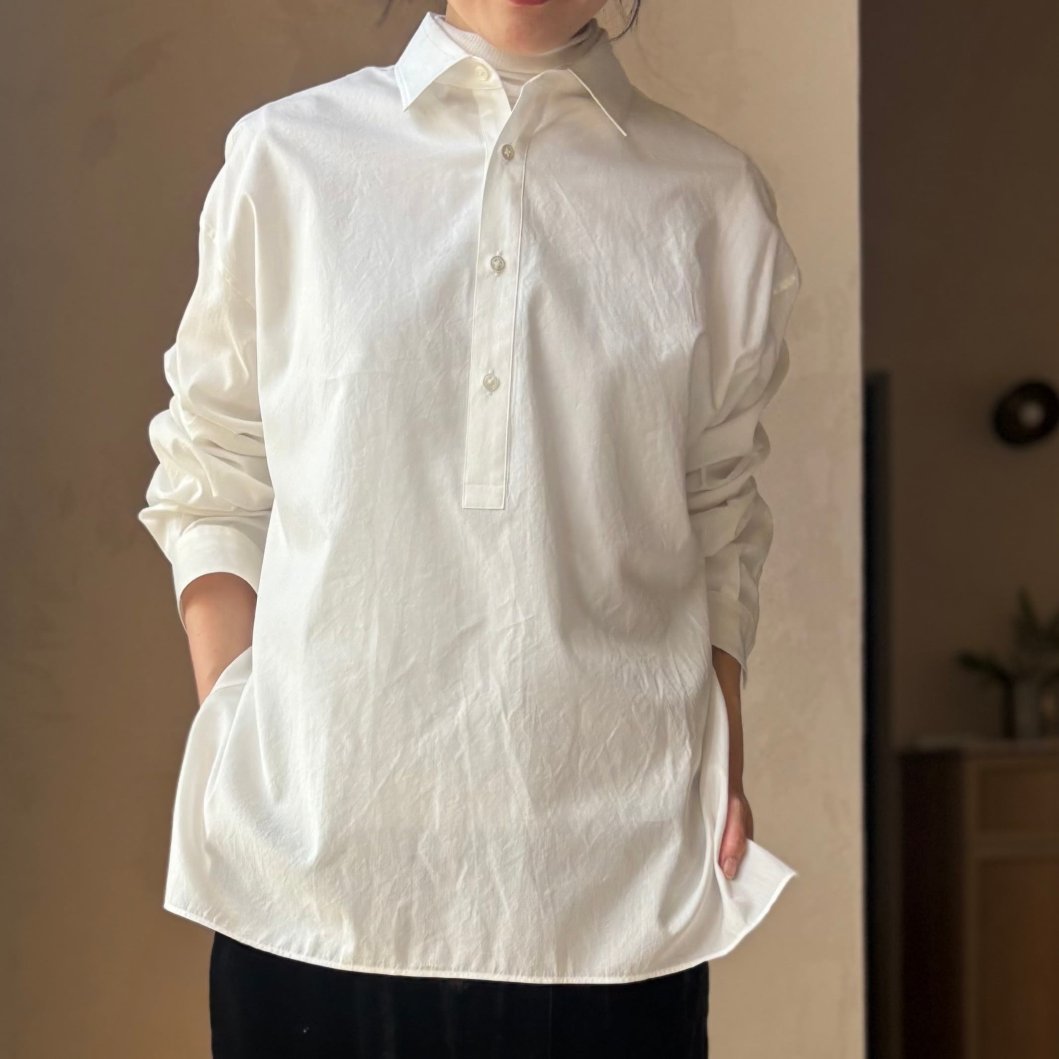 ATON |COTTON SILK LAWN OVERSIZED SHIRT