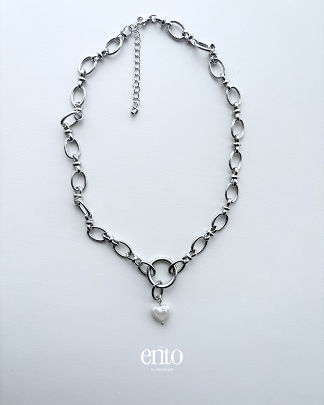 (#0104) heart link necklace