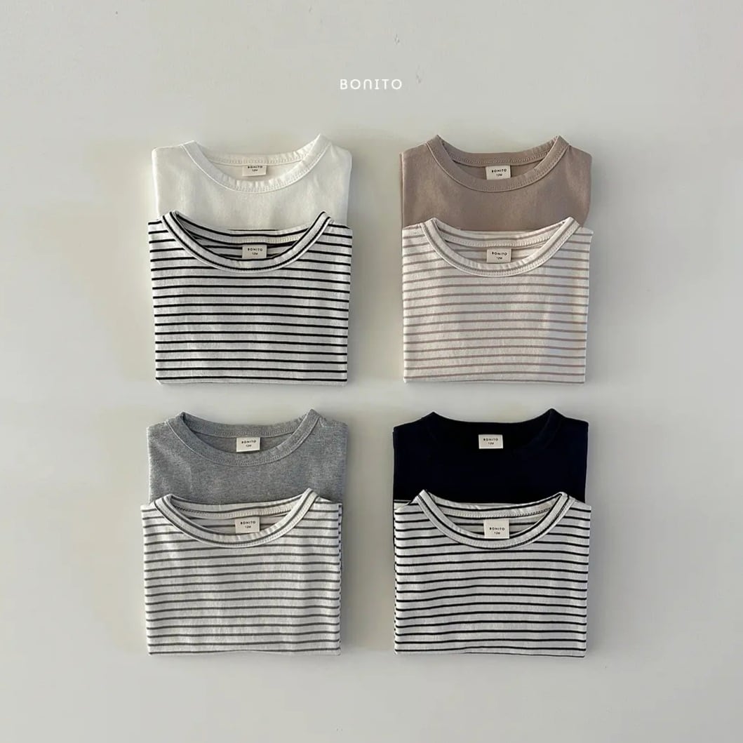 【即納】long t-shirt 2pcs set〔ゆったりロングTシャツ2枚セット〕　bonito | cucLo -きゅくろ- │ 韓国子供服  powered by BASE
