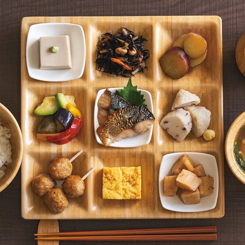 ECL-1-2 (9マスプレート) 業務用食洗機対応 竹製食器 ETHICLE