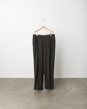 1990s vintage “GIVENCHY” wide silhouette wool gabardine tack slacks