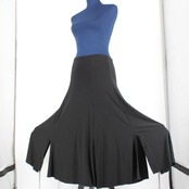 【美品 社交ダンス衣装】スカート レッスンウェア 練習着 黒 ブラック 無地 シンプル かわいい 上品 気品 清楚 シック