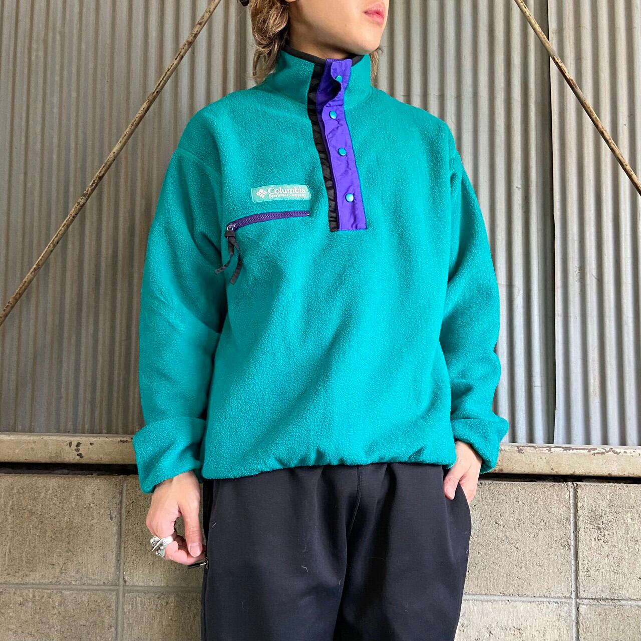 90年代 ヴィンテージ Columbia コロンビア スナップT プルオーバー 