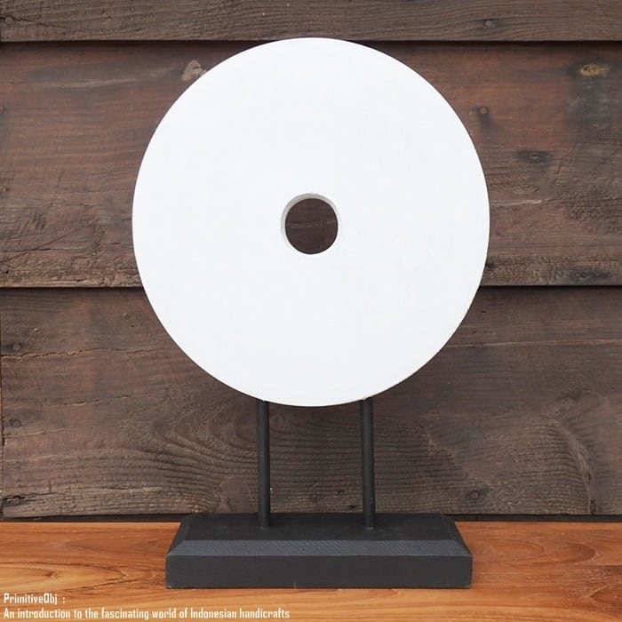 アジアンテイスト オブジェ [波] 40cm 木製装飾 ホワイトウォッシュ