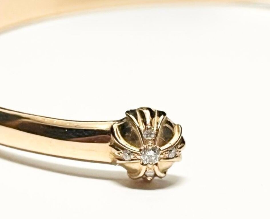 CHROME HEARTS クロムハーツ フラット バングル 22K 10Pパヴェダイヤ