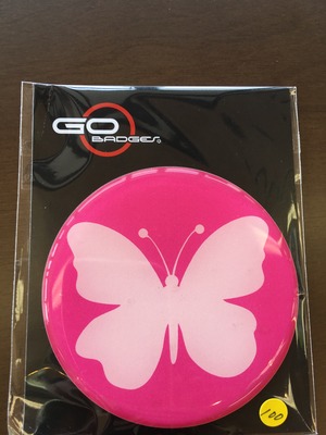100番 ゴーバッジ butterfly pink