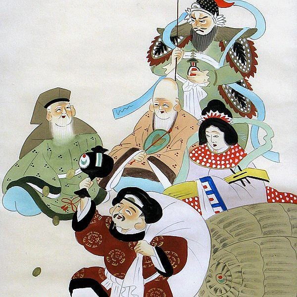 春峰作 七福神 掛け軸・No.130603-01・梱包サイズ80 | リサイクル