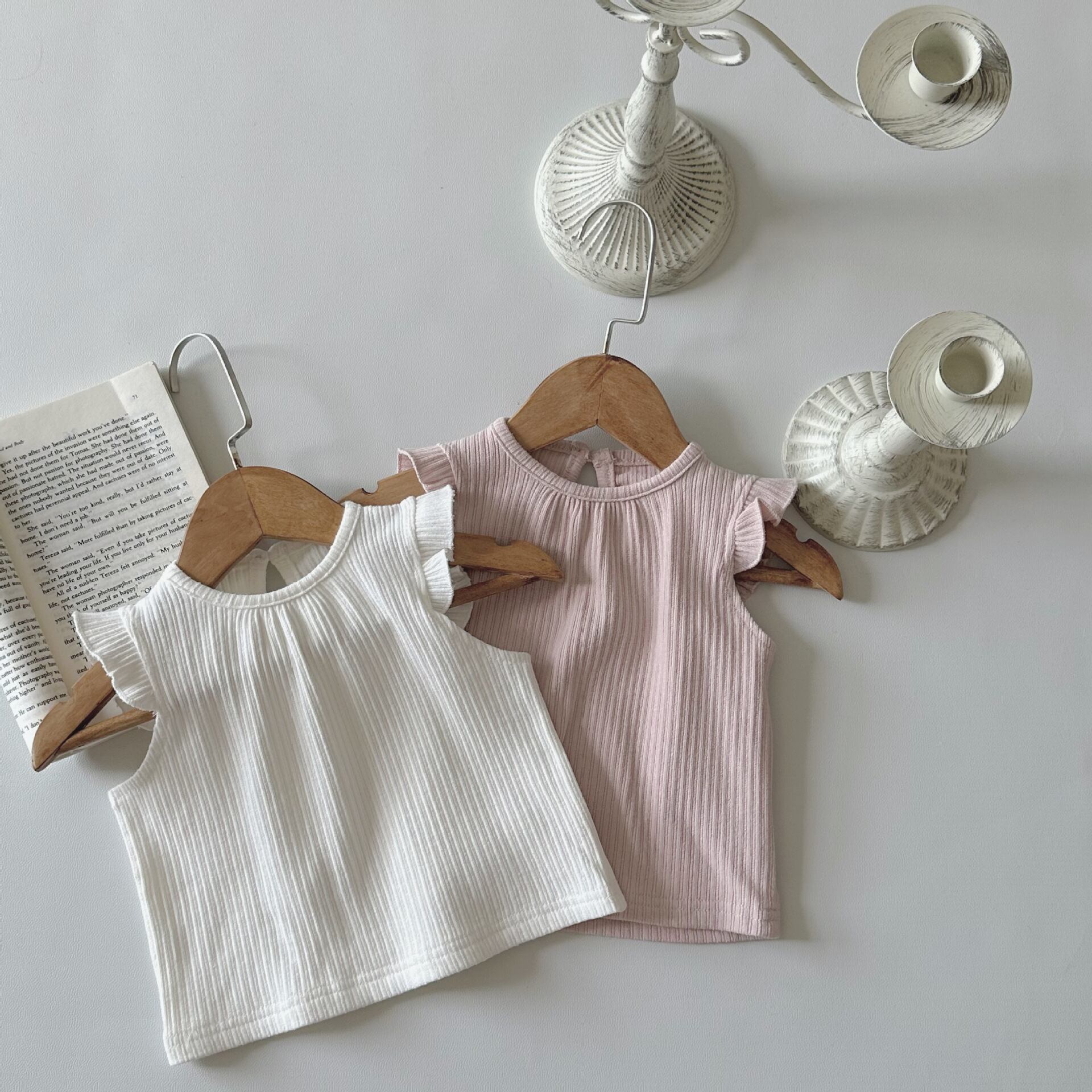 【BABY】韓国風 フレアノースリーブシャツ