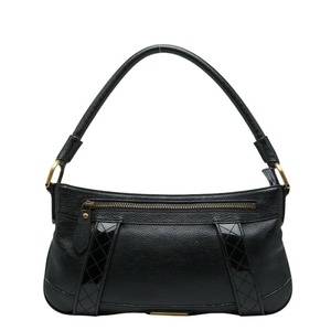 バーバリー ワンショルダーバッグ ハンドバッグ ブラック レザー エナメル レディース BURBERRY 【中古】