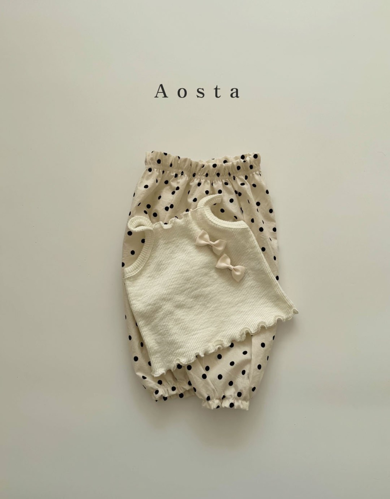 【Aosta】サマージョガーパンツ 70~115cm ブラックドット 240511 - 4