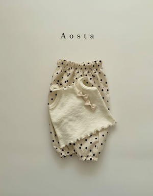 【Aosta】サマージョガーパンツ 70~115cm ブラックドット 240511