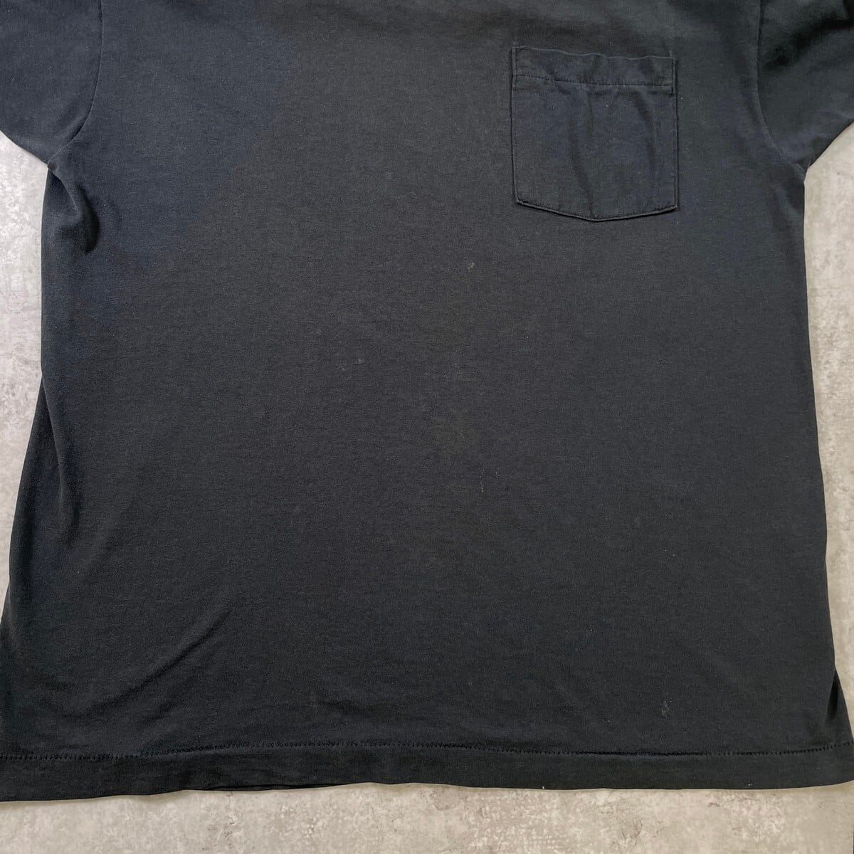 80年代 USA製 無地 ブランク ポケットTシャツ ポケT メンズL~XL相当