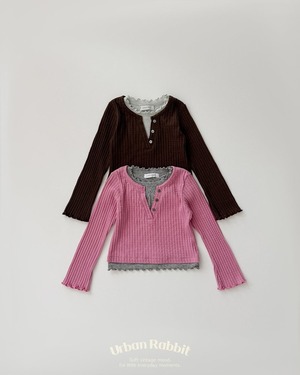 送料無料【予約】URBANRABBIT /Jr Layered Henley T
