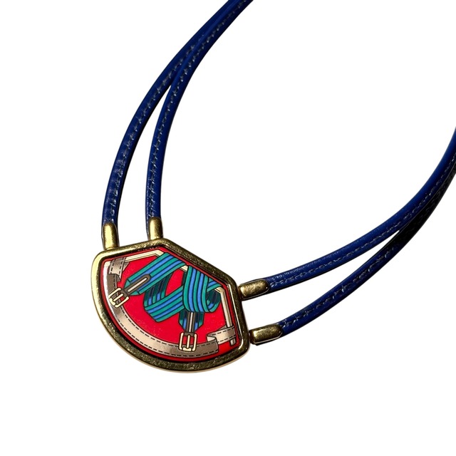 vintage HERMES email pendant necklace