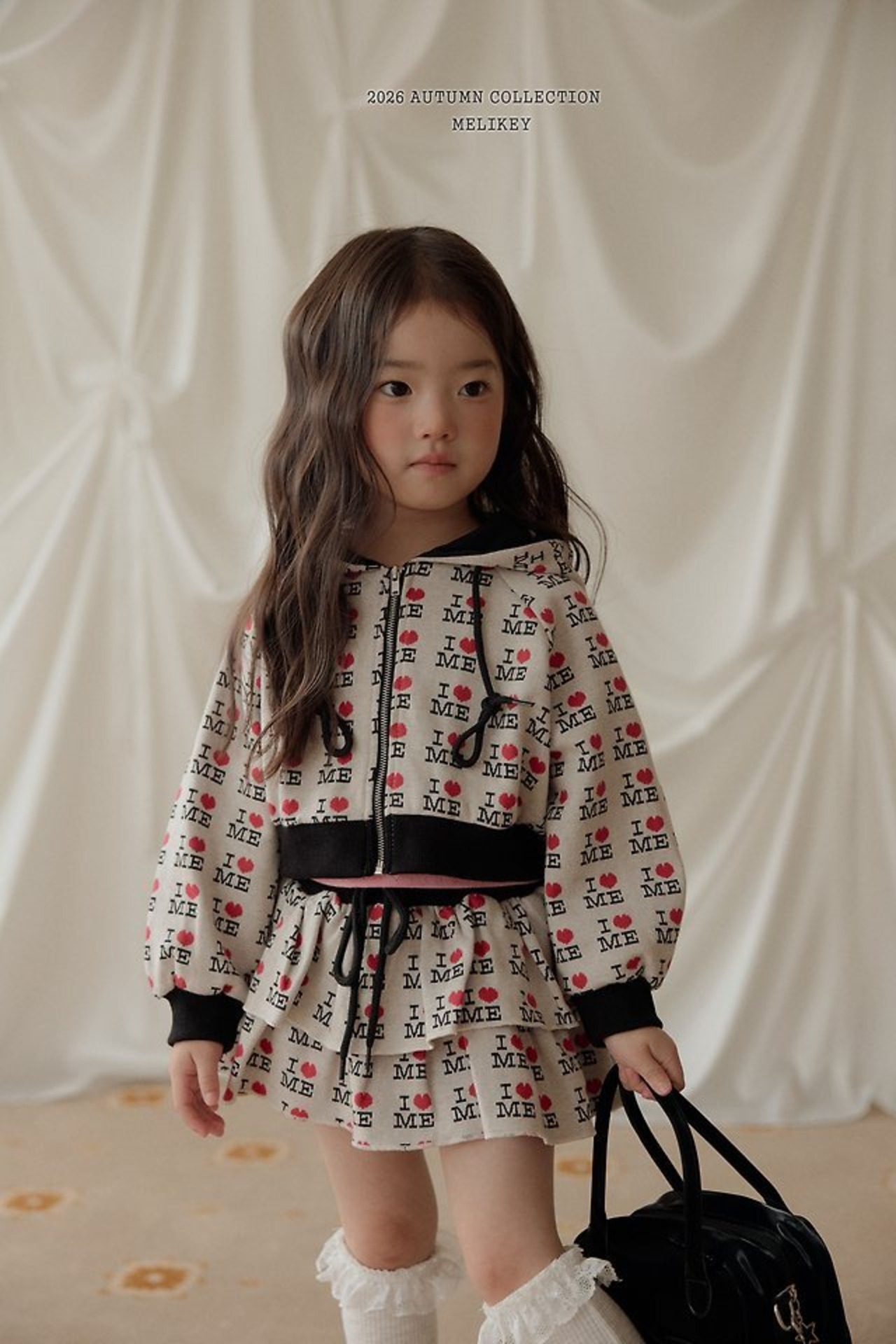 韓国子供服 / 26Autumn / 〖取寄〗Melikey /カンカンラブミースカート / 女子服 *XS~JM*
