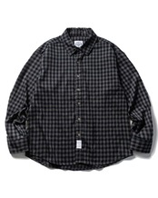チェック柄ボタンフロント長袖シャツ　S0651